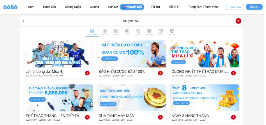 Khuyến mãi tại 6686 hấp dẫn và rõ ràng